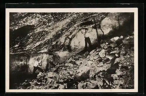 AK Kochendorf, Schacht König Wilhelm II. des Salzbergwerks, Häuer auf der Firste