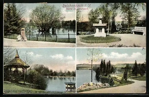 AK Reichenbach i. V., Partien im Stadtpark