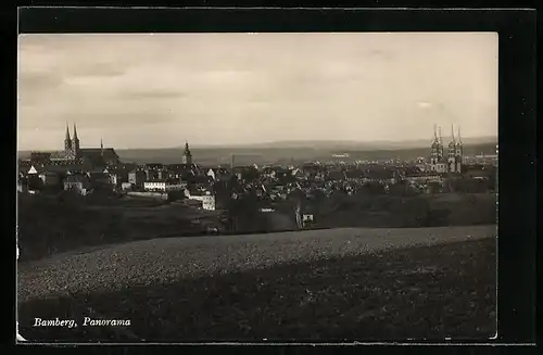 AK Bamberg, Panorama mit Kirche