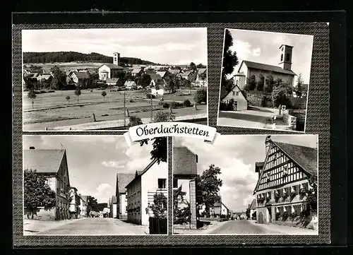 AK Oberdachstetten, Brauerei, Kirche, Strassenpartie