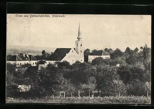 AK Dechantskirchen, Ortsansicht mit Blick auf Kirche