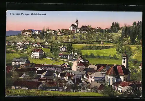 AK Friedberg-Pinggau /Oststeiermark, Teilansicht mit Kirche