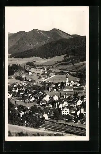 AK Spital /Semmering, Totalansicht mit Bergpanorama aus der Vogelschau