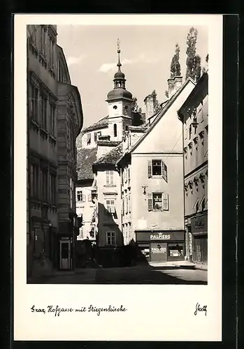 AK Graz, Hofgasse mit Stiegenkirche