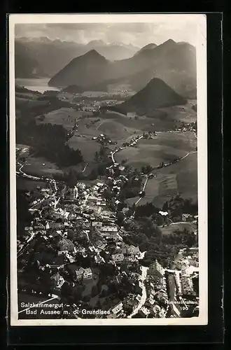 AK Bad Aussee, Fliegeraufnahme des Ortes mit d. Grundlsee