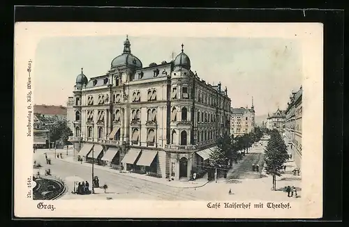 AK Graz, Café Kaiserhof mit Theehof