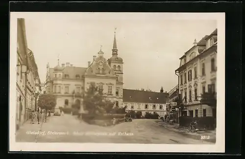 AK Gleisdorf, platz mit Rathaus