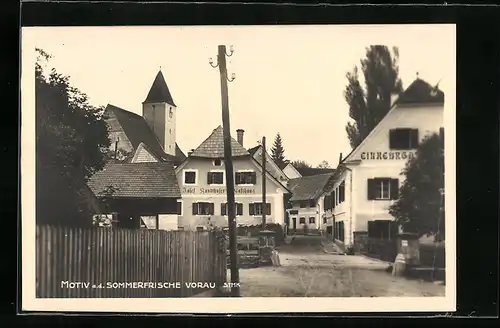 AK Vorau, Gasthaus Josef Kandlhofer, Kirche