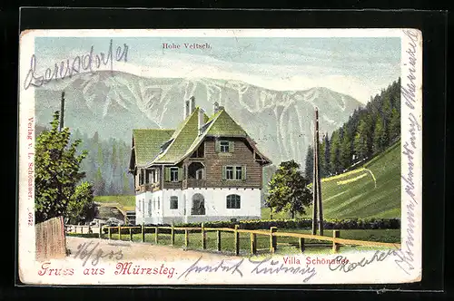 AK Mürzsteg, Villa Schönauer, Hohe Veitsch