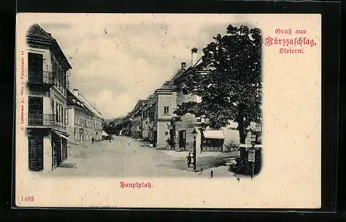 AK Mürzzuschlag, Hauptplatz mit Ladengeschäften