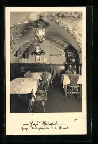 AK Graz, Gasthaus Weinstube Innenansicht