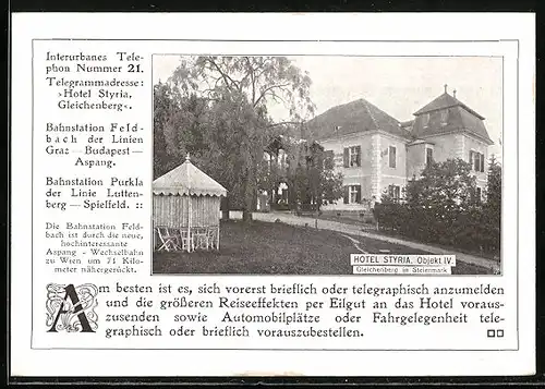 AK Gleichenberg, Hotel Styria, Objekt IV.