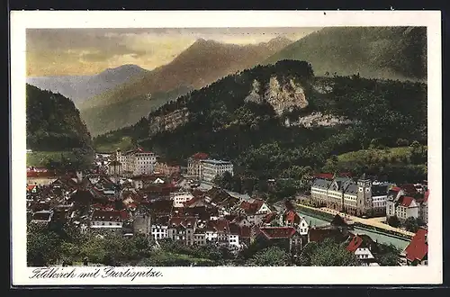 AK Feldkirch, Ortsansicht mit Gurtispitze