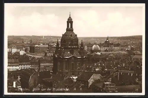 AK Dresden, Blick von der Kreuzkirche