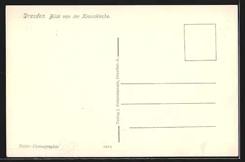 AK Dresden, Blick von der Kreuzkirche