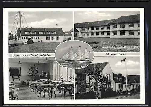 AK Elsfleth /Weser, Blick auf Seemännische Berufsfachschule