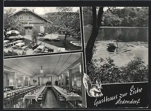 AK Hedendorf, Gasthaus zur Eiche, Innenansicht