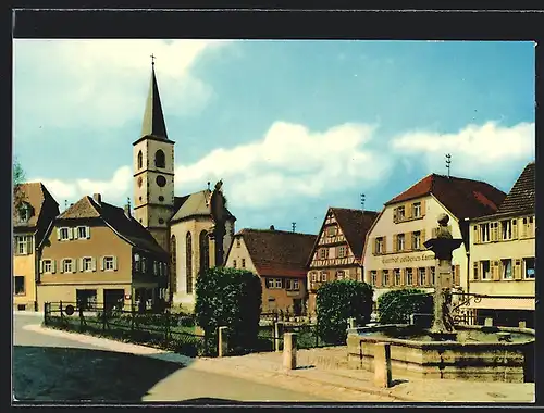 AK Aub, Gasthof goldenes Lamm am Marktplatz