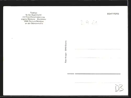 AK Dornum /Nordsee, Taddigs Supermarkt an der Ständermühle