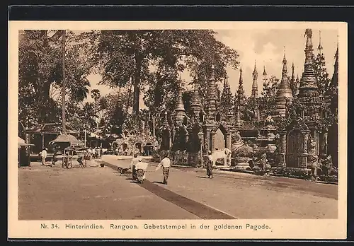 AK Rangoon, Gebetstempel in der goldenen Pagode