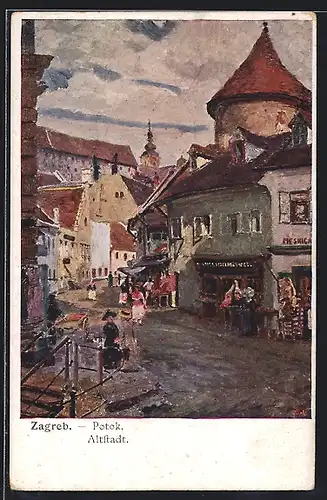 Künstler-AK Zagreb, Altstadt