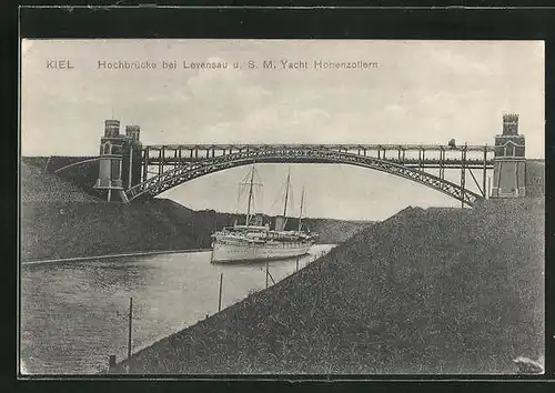 AK Kiel, SM Yacht Hohenzollern unter der Levensauer Hochbrücke