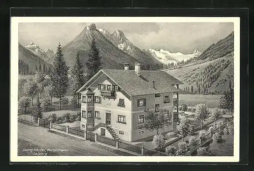 Künstler-AK Medratz / Stubaital, Villa A. Ferchl