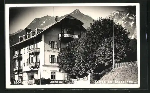 AK Telfes im Stubai, Gasthof Serles und Restauration