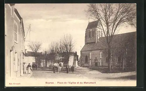 AK Boynes, Place de l`Eglise et du Monument