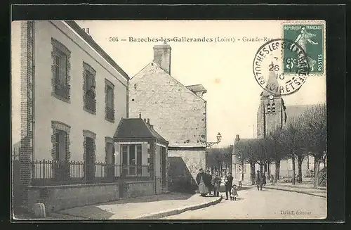 AK Bazoches-les-Gallerandes, Grande-Rue, Strassenpartie