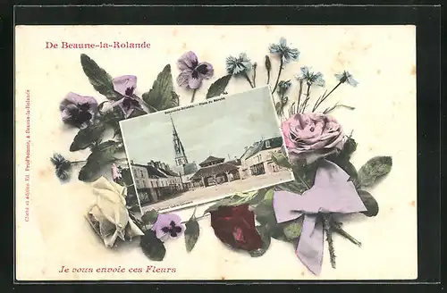 AK Beaune-la-Rolande, Place du Marché, Passepartout