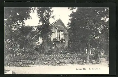 AK Argeville, Ortspartie mit Wohnhaus