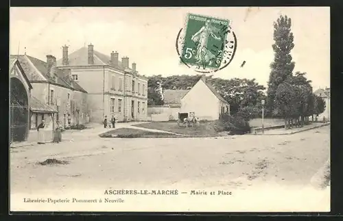 AK Ascheres-le-Marche, Mairie et Place