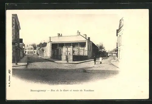 AK Beaugency, Rue de la Gare et route de Vendôme