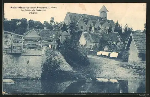 AK Saint-Maurice-sur-Aveyron, Les bords de l`Abeyron, L`Eglise