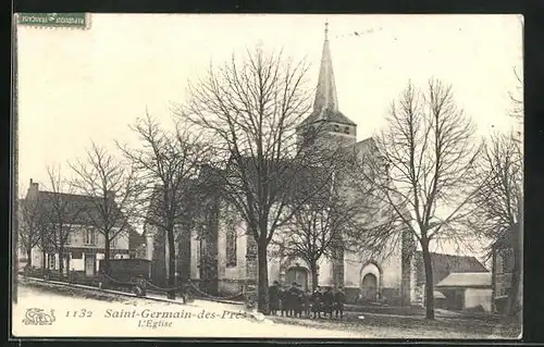 AK Saint-Germain-des-Prés, L'Eglise, Rue et l'Eglise