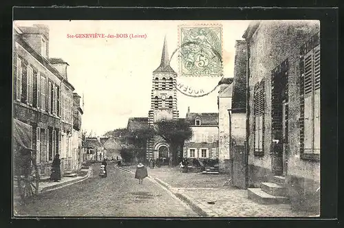 AK Sainte-Geneviéve-des-Bois, Rue et l'Eglise
