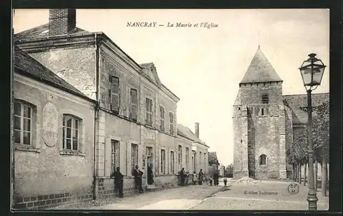 AK Nancray, La Mairie et l'Eglise