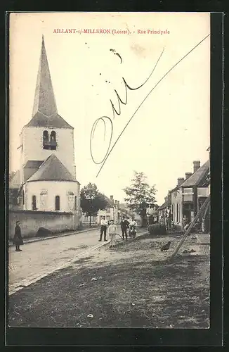 AK Aillant-sur-Milleron, Rue Principale, l'Eglise