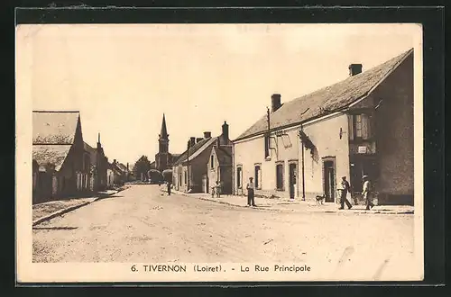 AK Tivernon, La Rue Principale, Strassenpartie