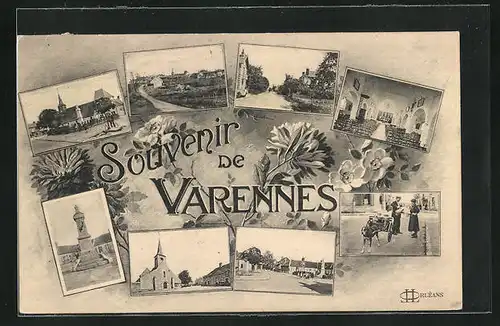 AK Varennes, verschiedene Ansichtskartenmotive