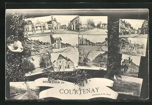 AK Courtenay, Kirche, Gebäudeansicht, Ortspartie