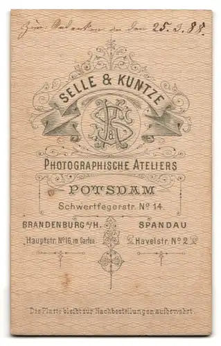 Fotografie Selle & Kuntze, Potsdam, Portrait junge Dame im modischen Kleid mit Kragenbrosche