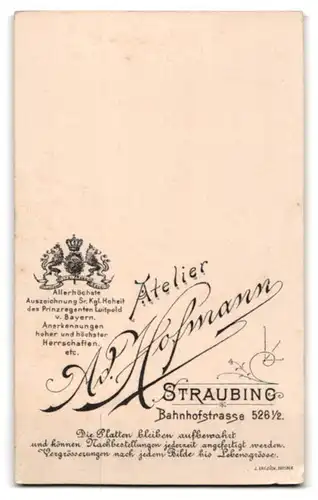 Fotografie Ad. Hofmann, Straubing, Portrait Herr mit Oberlippenbart