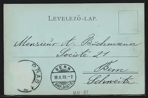 Mondschein-AK Budapest, Margarethen-Brücke und Insel