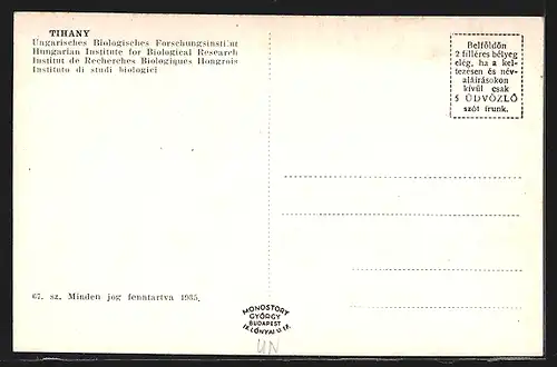 AK Tihany, Magyar Biologiai Kutatointezet