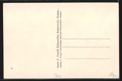 AK Mostar, Ansicht mit Römerbrücke