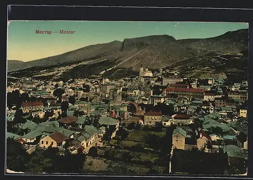 AK Mostar, Panoramaansicht der Stadt