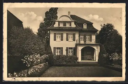 AK Krefeld, Villa Dr. Kurt Wetzel, Wilhelmshofallee 78, Gartenansicht