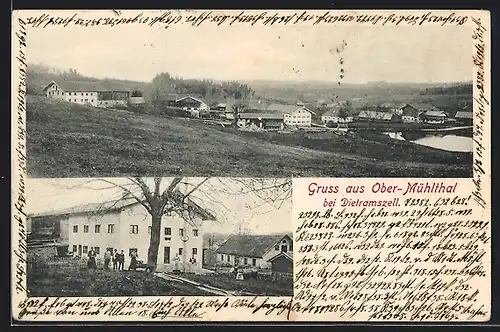 AK Ober-Mühlthal, Orts- und Totalansicht